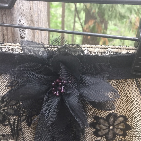 Kreativekristen original upcycled black sheer  lace flowy mini  skirt HP 24 - Picture 6 of 10